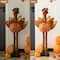 Glitzhome® Lighted Fabric Turkey Standing Décor with Telescoping Legs & Timer